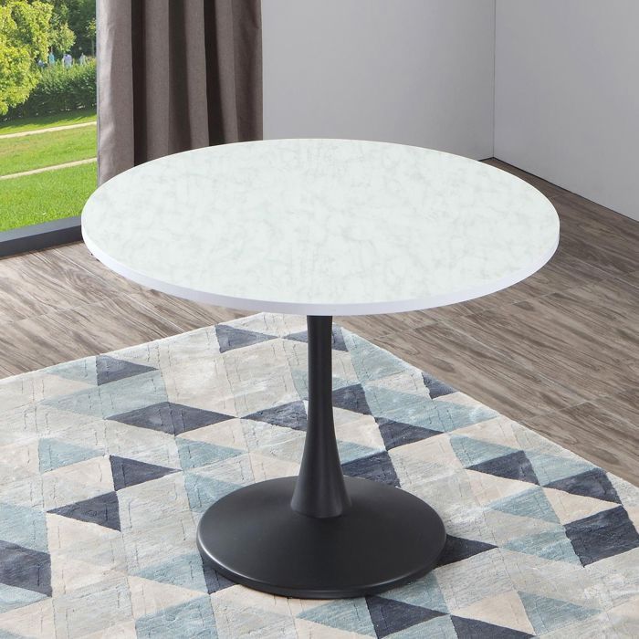 Table ronde Necy Noir et Effet Marbre