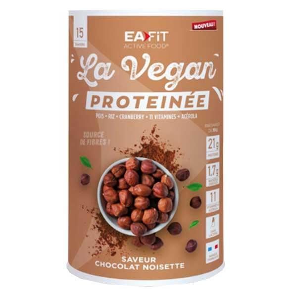EAFIT - La Vegan protéinée - En-cas riche en protéines - Saveur Chocolat Noisette - 450 gr