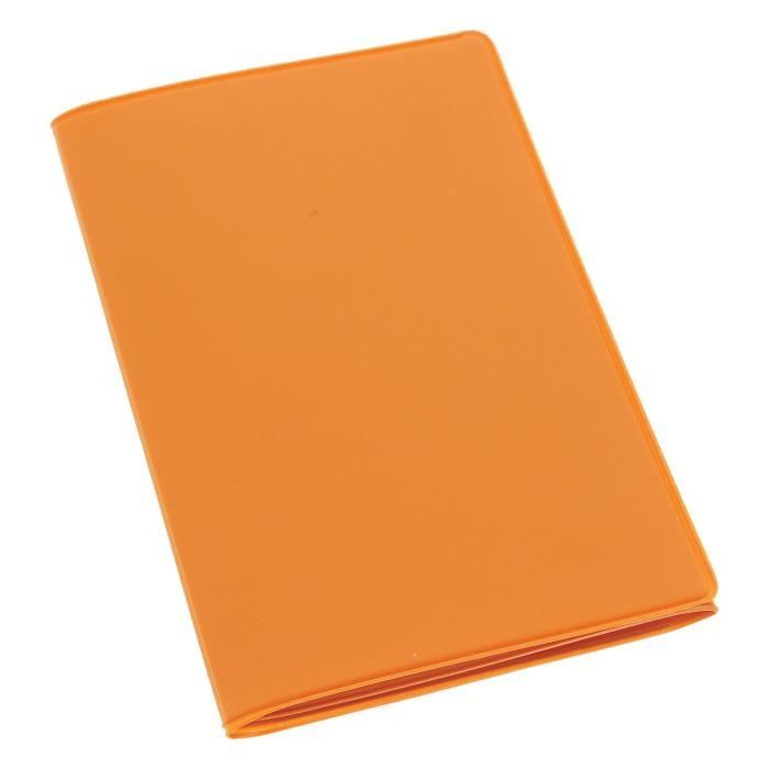Etui PVC gomme pour carte grise (133x264 mm) orange