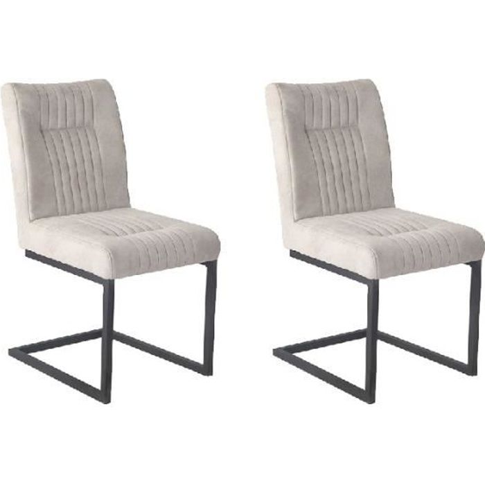 Lot de 2 Chaises velours gris anthracite - VIVI