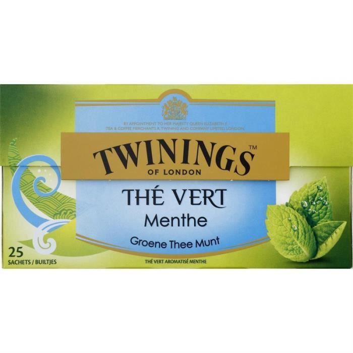 TWININGS - Thé Vert Menthe 25 Sachets - Lot De 4