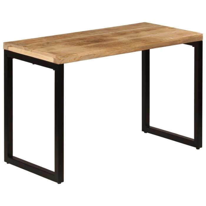 Table à manger 4 à 6 personnes - Style industriel - 115 x 55 x 76 cm - Table Bois de manguier et acier