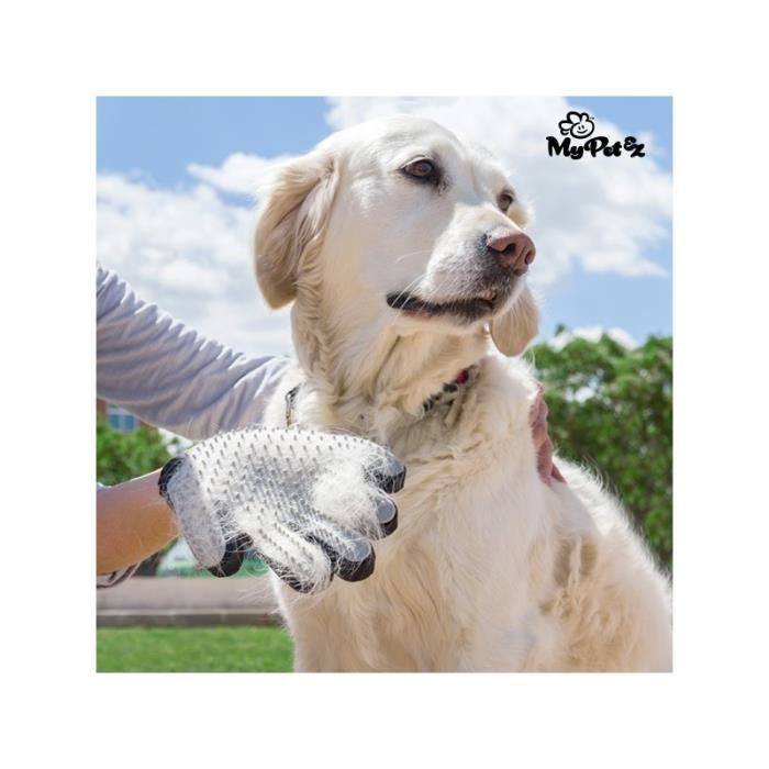 MY PET Gant de brossage Petter - Tissu transpirable - Pour chiens
