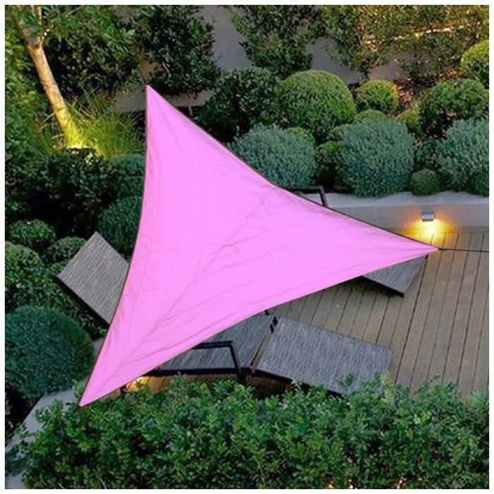 Voile D'Ombrage Triangle Auvent Imperméable Toile Protection Solaire Anti Rayons UV pour Extérieur Jardin Terrasse Camping Avec