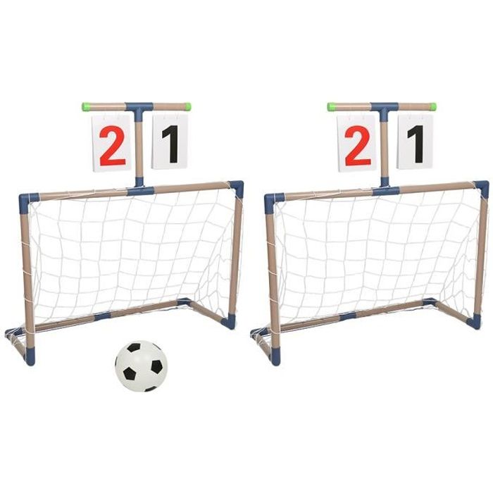 Cage de Football Lot de 2 Buts de Football et 1 balle d'enfants, Jouet de Sport pour Extérieur - Laizere