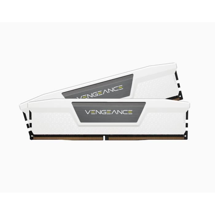 Mémoire RAM - CORSAIR - Vengeance DDR5 - 32GB 2x16GB DIMM - 5200 MHz - 1,25V - Blanc (CMK32GX5M2B5200C40W)