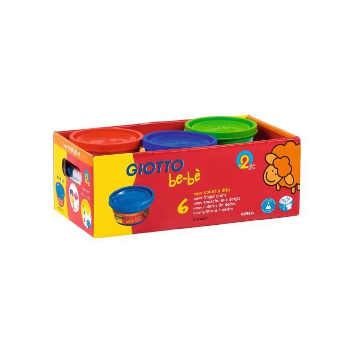 GIOTTO Schoolpack be-bè Gouache aux doigts - 6 x 100 ml