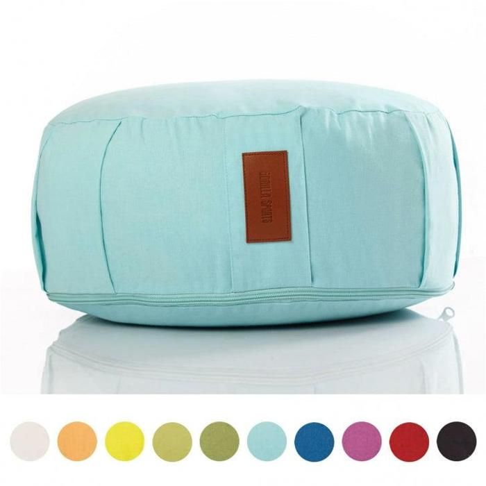 GORILLA SPORTS coussin de méditation bleu ciel - Hauteur d'assise 18 cm - coussin de yoga avec rembourrage en balles d'épeautre -