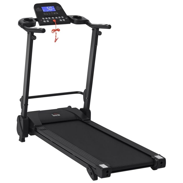 Tapis de course électrique pliable 1-14 Km/h 500 W écran LCD 5 programmes inclinaison réglable 164x70x125cm Noir
