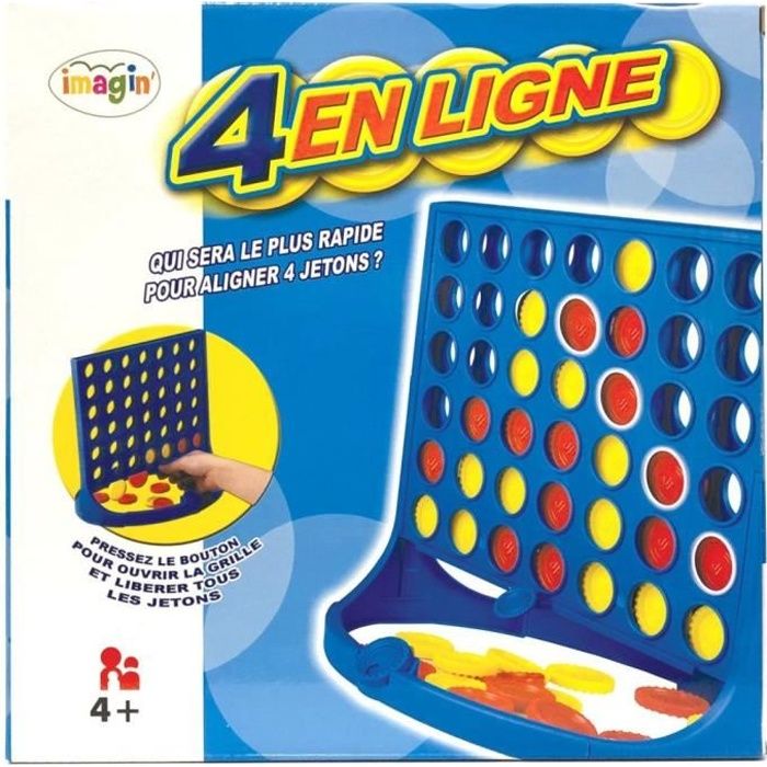 IMAGIN Jeu de société - 4 en Ligne Qui sera le plus rapide pour aligner 4 jetons? jouet jeux en famille