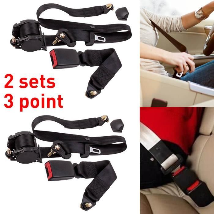 2x Safety Belt Shoulder 3 Point Seat Belt Retractable For Jeep CJ YJ Wrangler 82-95 Facile à installer et à utiliser