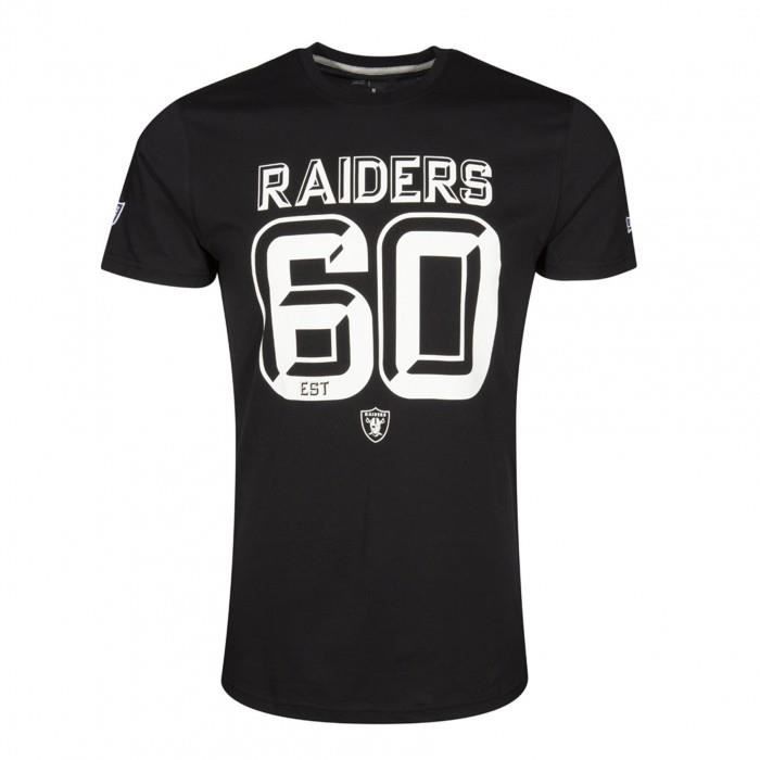 T-shirt NFL Oakland Raiders New Era 3D Number noir pour homme