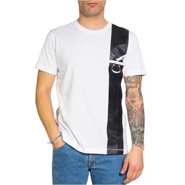 Tee shirt coton bio à bande logo - Calvin klein - Homme