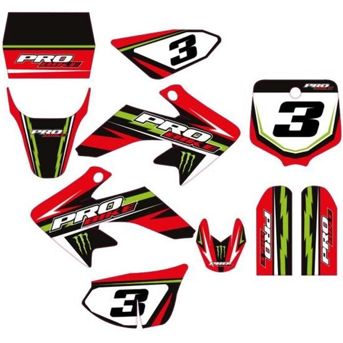 Kit déco PROBIKE - Type CRF50 - Dirt Bike - Rouge