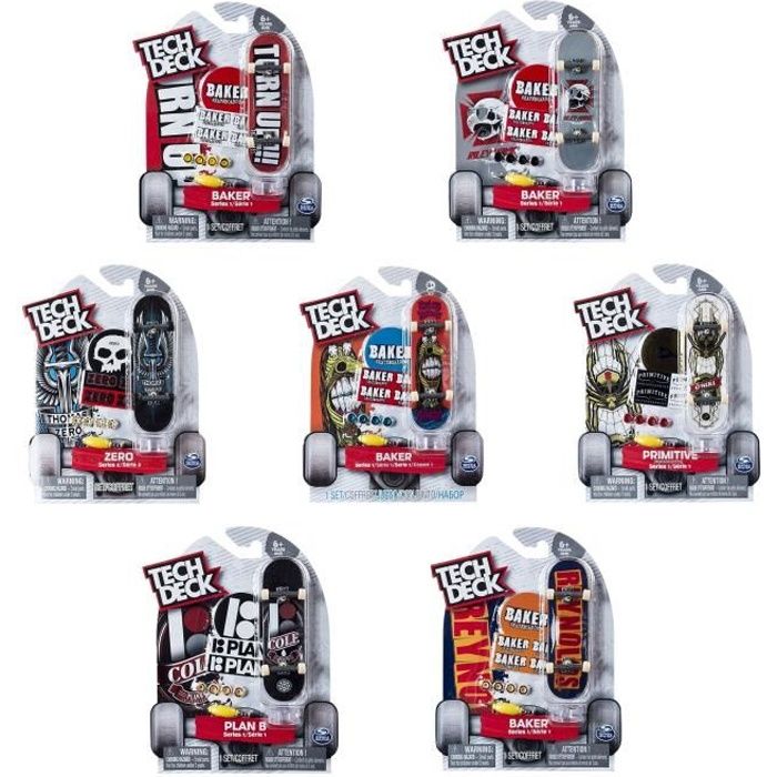 FINGER SKATE - TECH DECK - PACK 1 FINGER SKATE - 6028846 - Authentique Planches à roulettes à customiser 96 mm - Modèle aléatoire