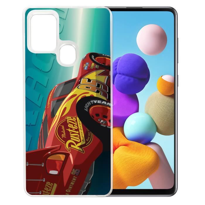 Coque pour Samsung Galaxy A21s - Disney Cars Vitesse. Accessoire téléphone