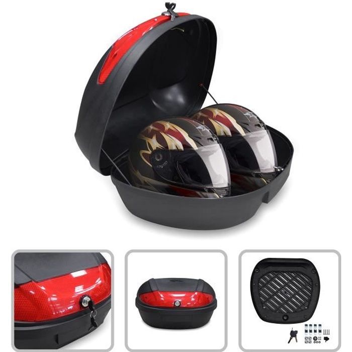 Top Case Universel, Coffre pour Casque, Noir, 52 Litre(s), Matériau: PP, Plastique