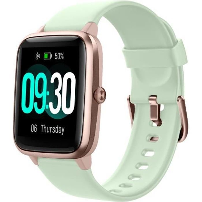 Willful Montre Connectée Homme Femme Smartwatch Cardiofrequencemètre GPS Partagé 9 Modes Sport pour iOS Android - Or vert