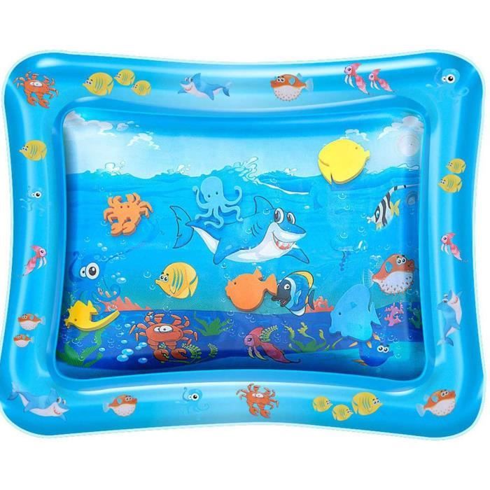 Tapis d'eau Gonflable de Bébé - Tapis de Jeux Natte de Jeu d'eau Bébé Mat de Jeu Animaux (Requin)