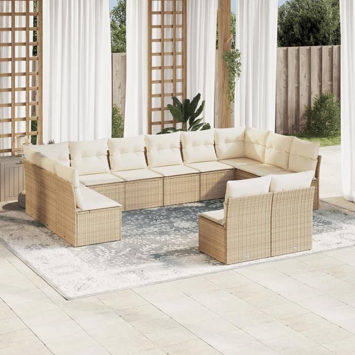 vidaXL Salon de jardin 12 pcs Résine Tressée - vue 3
