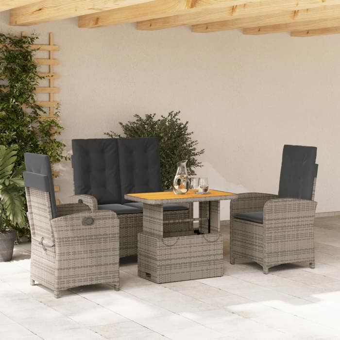 vidaXL Ensemble à manger jardin 4 pcs - vue 4