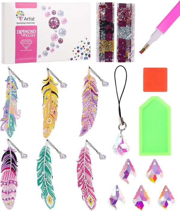 Lot 6 Marque-Pages Cheval 5D Diamant – Kit Peinture Diamant DIY Pour Enfants, Cadeau Lecture Fille Garçon