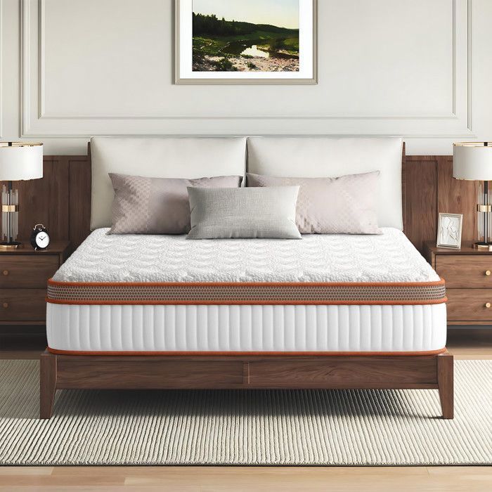 Matelas 140x200 CM Premium 27cm Épais Matelas à Memoire de Forme en Mousse Hybrid 10 Zones Hypoallergénique Haute Résilience