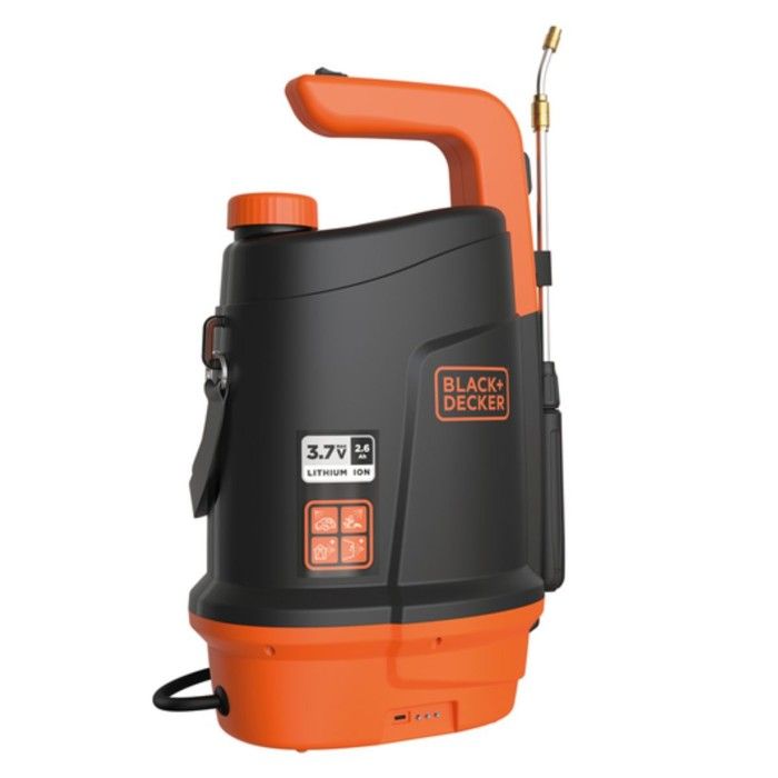 Pulvérisateur Électrique 5L Batterie Lithium 37 V / 26 Ah Pulvérisateur Jardin Végétaux + Lance Télescopique Black+Decker