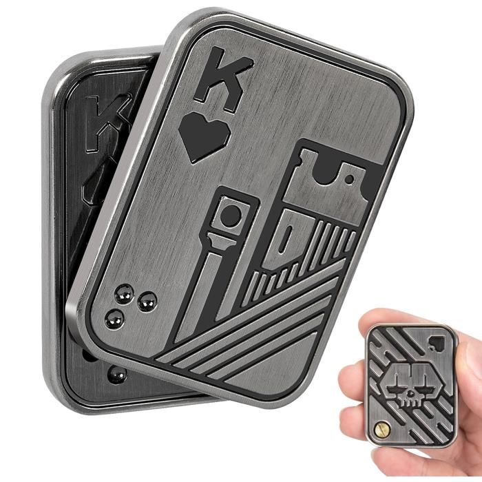 OBEST Fidget Slider EDC - Jouet Décompression Métal Lumineux, Anti-Stress Adulte & Enfant Jouet Anti Stress Metal