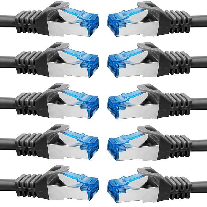 10 câbles CAT7 0,75 m, noir - pack économique CABLE - Cdiscount ...