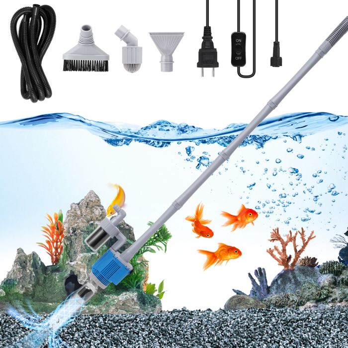 Comparer les prix de Nettoyeur daquarium électrique : kit de nettoyage automatique 6 en 1 pour aquarium aspirateur daquarium pour le changement