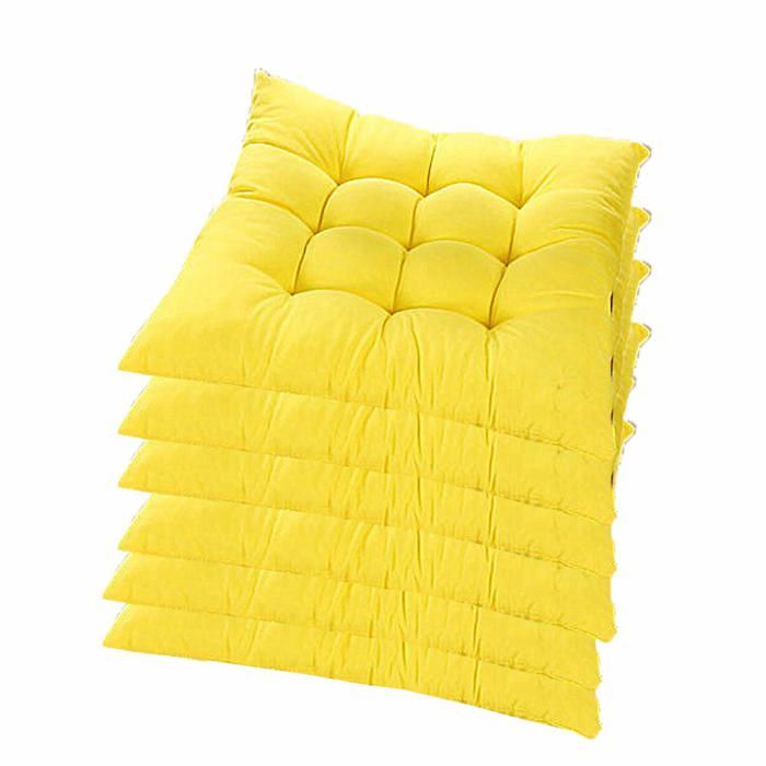 6 Coussins de Chaise 40x40cm Coussin dextérieur Coussin de Chaise de Salle à Manger Meubles de Jardin Décoration (Jaune)
