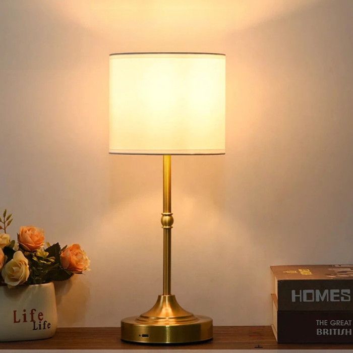 Lampe de table LED sans fil à intensité variable Lampe de chevet rétro Batterie 5200 mAh Convient pour le bar le salon chaude C