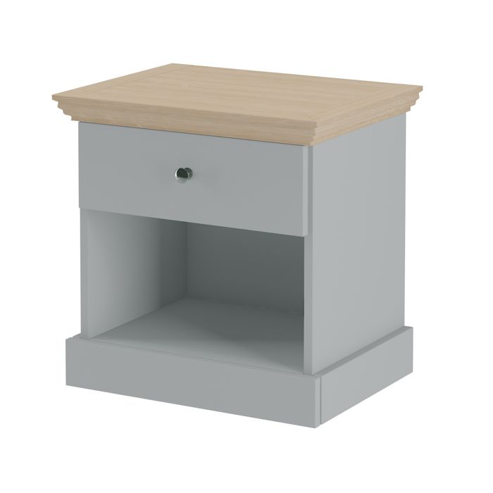 Binz - Table De Chevet Avec 1 Tiroir En Effet Chêne Gris Binz - Table De Chevet Avec 1 Tiroir En Effet Chêne Gris
