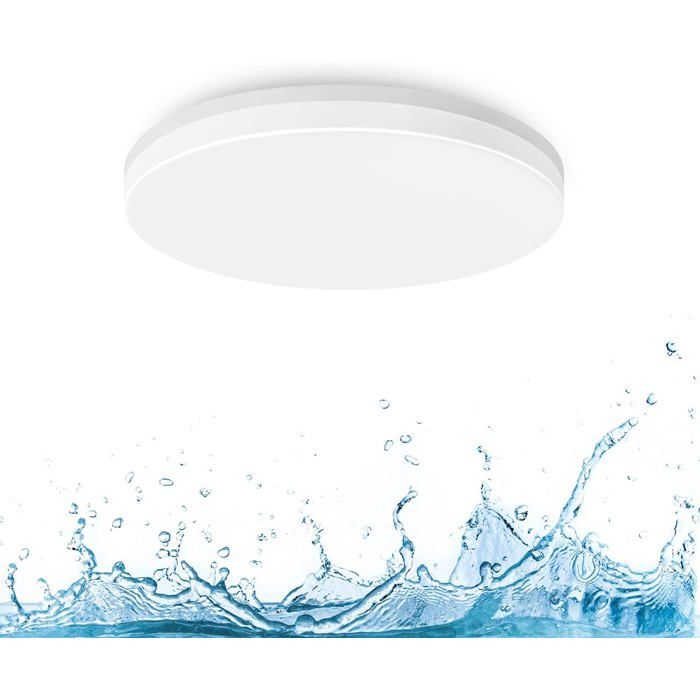 Plafonnier LED rond-KAL-Plafonnier LED 18W RondIP65Imperméable1800Lmpour Salle de BainCuisineChambre