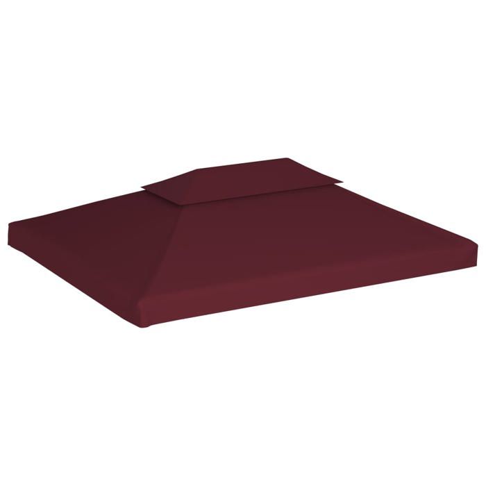 VIDAXL Toile de toit de belvédère 2 niveaux 310 g/m² 4x3 m bordeaux - (4x3 m) BONNE2132