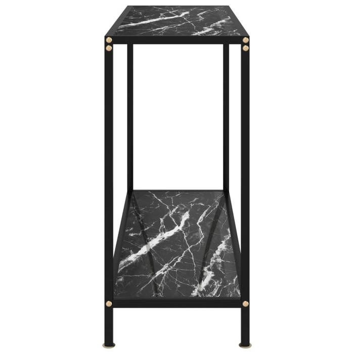 Console Meuble - Noir - Table d’Entrée - Noir 100x35x75 cm Verre trempé T8990