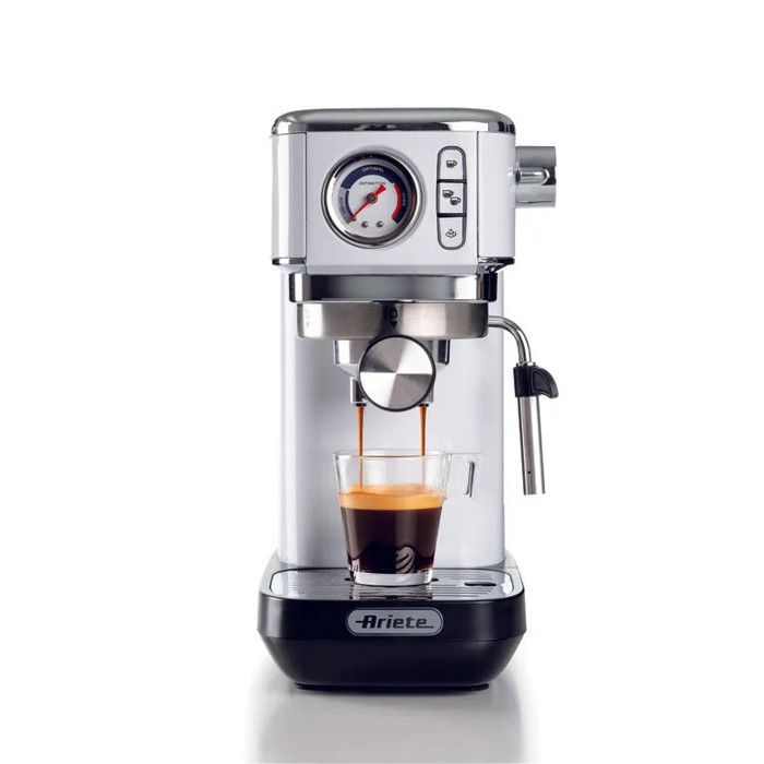 Ariete 1381 Macchina da Caffè Manuale Cialde ESE e Polvere 1300W 15 Bar Bianco