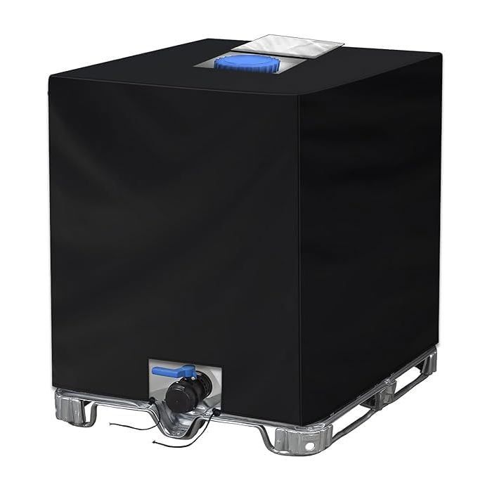 Bâche IBC 1000L Anti-UV NEVERLAND couverture réservoir eau pluie 420D coupe-vent 120×100×116cm noir. - 210d - 210d Oxford Cloth