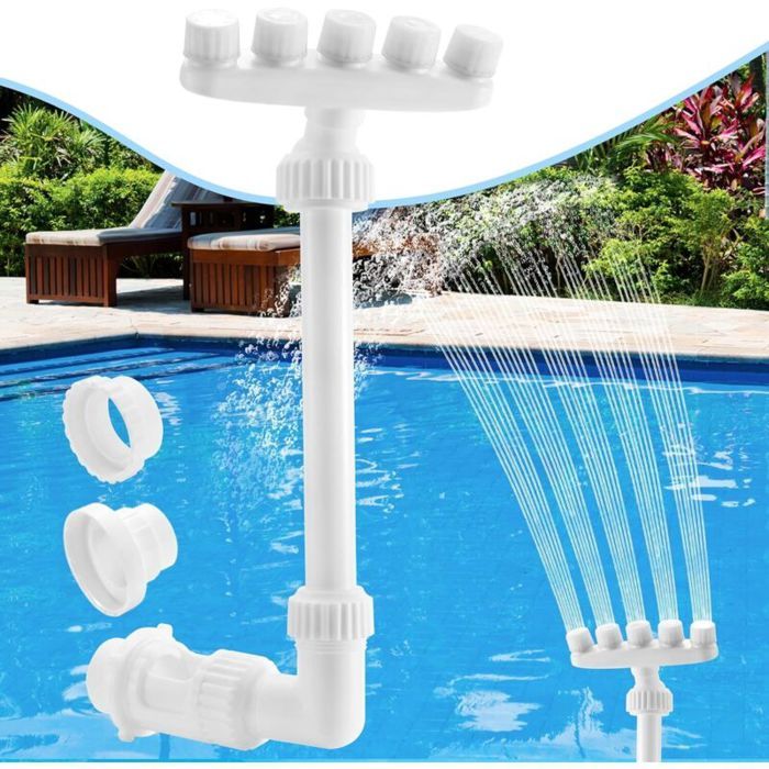 Fontaine de Piscine AjustableFontaine darrosage avec 5 Busescontrôle de la Direction à 360°Accessoire de haute qualité durabl