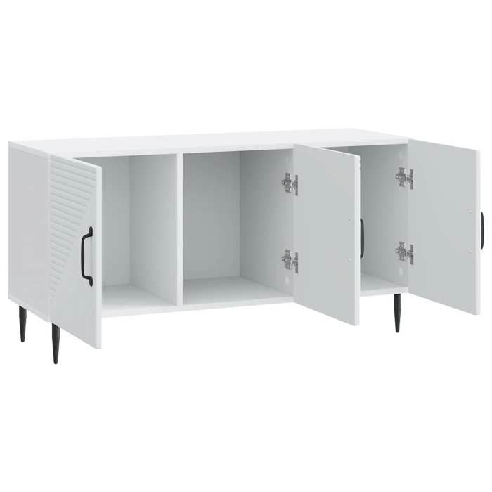 Meuble TV - vidaXL - bois dingénierie - blanc - pieds en métal - style vintage - 99 x 345 x 50 cm 730cjh37r Meuble TV - vidaXL - bois dingénierie - blanc - pieds en métal - style vintage - 99 x 345 x 50 cm 730cjh37r