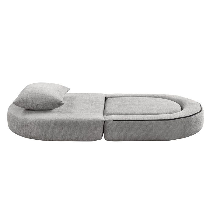 ELVORIN canapé-lit compressé pliable 1 place 101 x 90 x 41 cm 179 x 101 cm déplié gris clair avec coussin