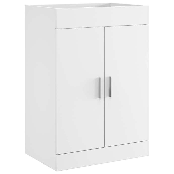 Meuble vasque - Meuble sous lavabo de salle de bain - vidaXL - bois dingénierie - blanc - 785 x 375 x 81 cm - charnière 6325099