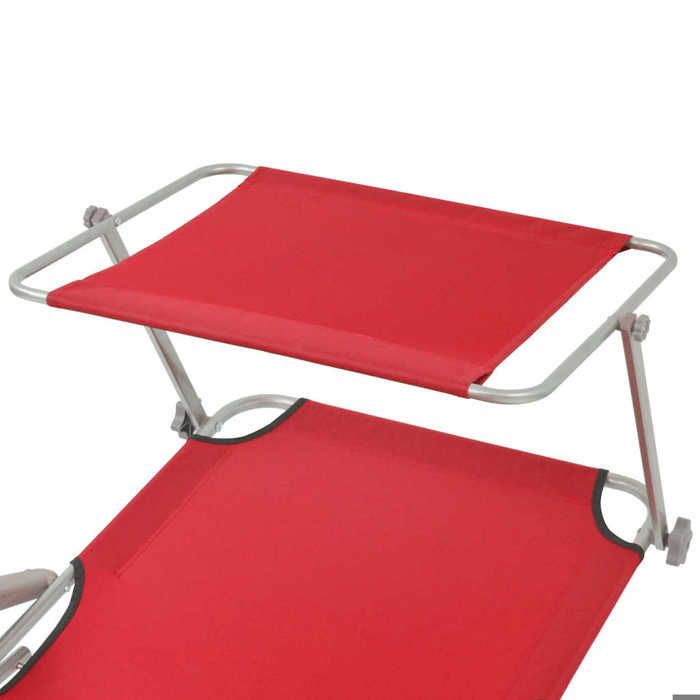 Soldes d’automneRouge Chaise/Meuble dextérieur COCO - Chaise longue - avec auvent Acier Rouge 3749784612496
