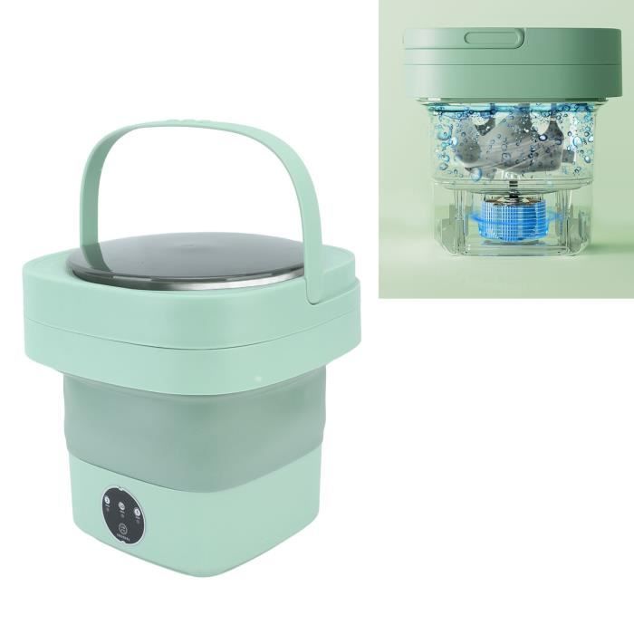 Machine à Laver Pliable Portable Avec Séchage - Pour Sous-vêtements, Chaussettes, Petits Vêtements - Idéale Voyages Et Petits Espaces (Kaki) - 3