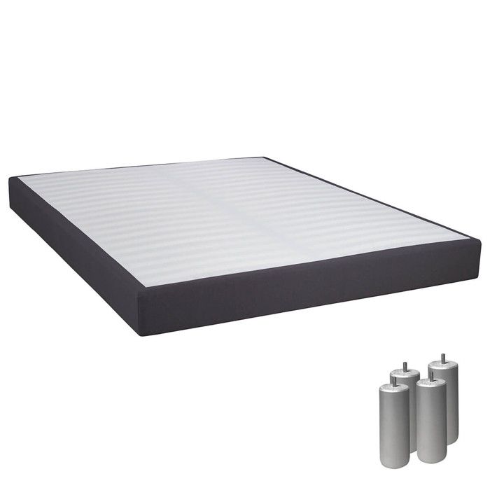 Tapikit - Sommier Tapissier Démontable 2x20 Lattes 160x200cm Anthracite + Pieds Argent 15cm Tapikit - Sommier Tapissier Démontable 2x20 Lattes 160x200cm Anthracite + Pieds Argent 15cm