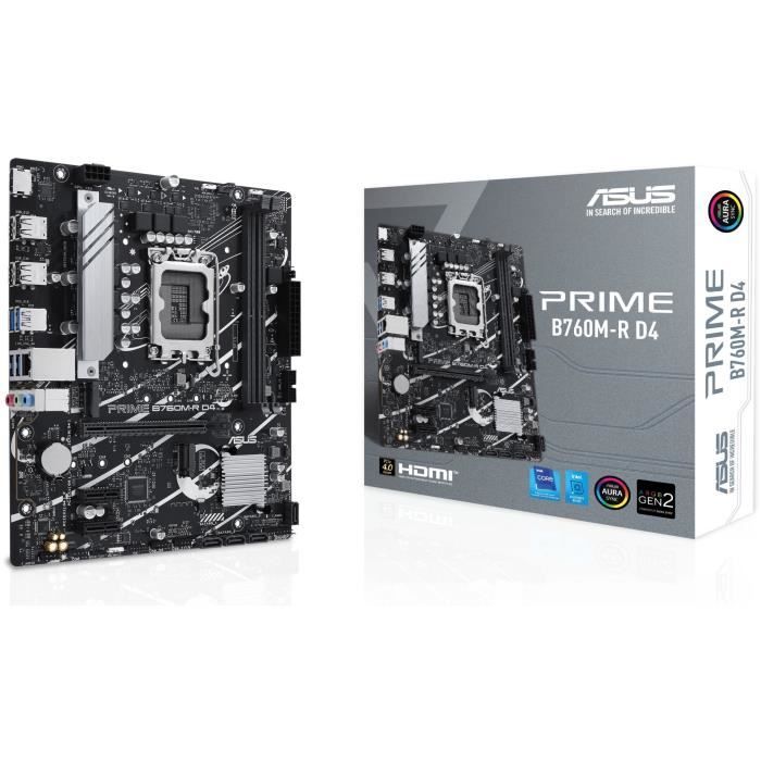 Carte mère - ASUS - PRIME B760M-R D4 - Micro ATX - Socket 1700 - DDR4 - 64 Go max