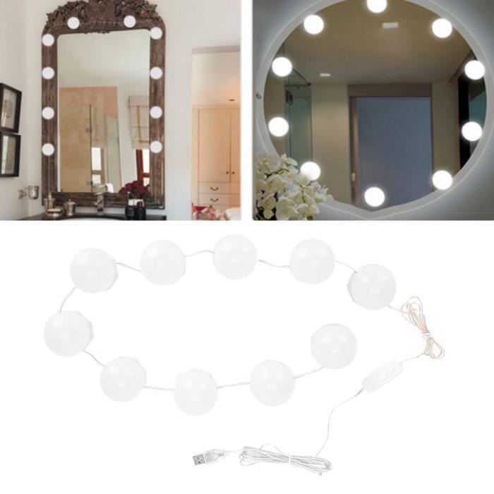 Kit de lumière LED pour miroir de courtoisie de Hollywood pour  maquillage,lampe pour miroir cosmétique,lampe de coiffeuse table -  Cdiscount Maison