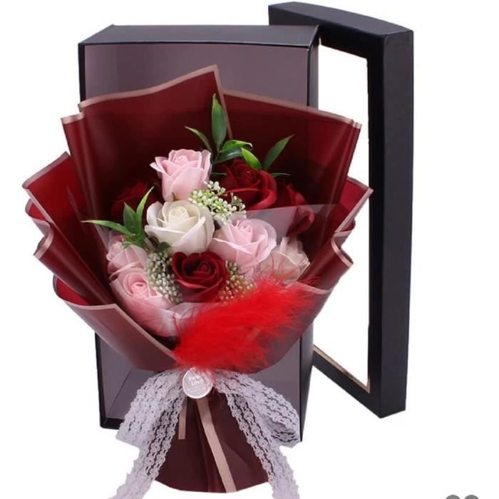 Savon Parfumé Rose Fleur 11 Roses Bouquet De Fleurs Artificielles Cadeau  pour Les Anniversaires Saint Valentin Fête Réaliste 909 - Cdiscount Maison