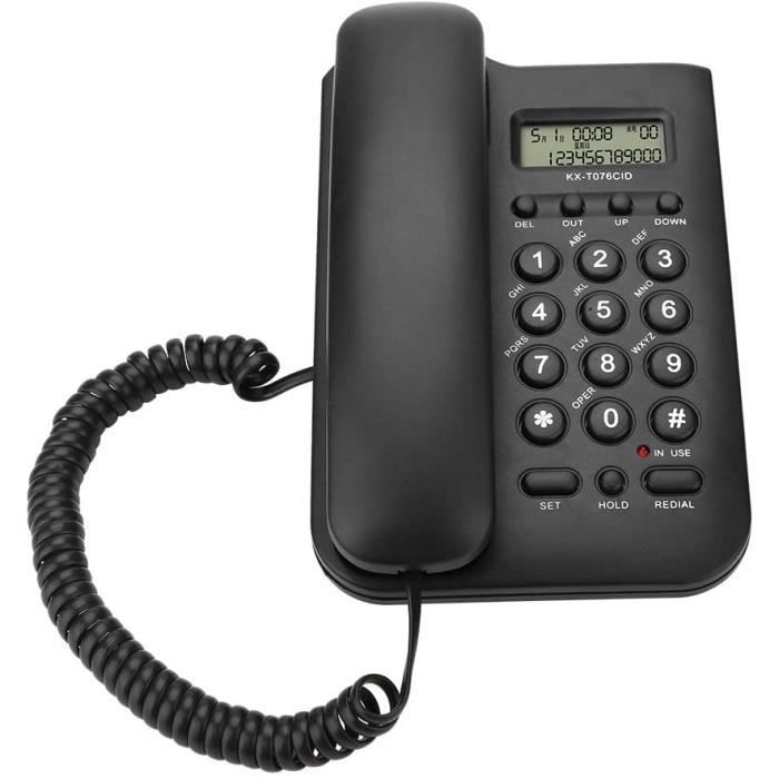 KX-T076 Téléphone Filaire Téléphone Fixe de Bureau pour hôtel à la  Maison(Noir)[176] - Cdiscount Téléphonie